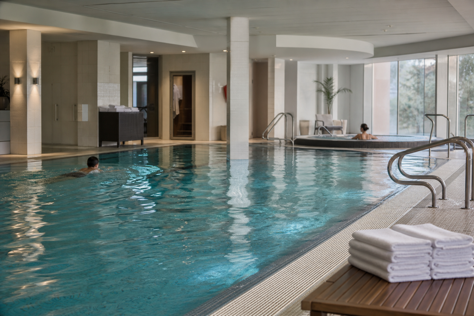 Heated indoor swimming pool at the Wrest Point Health Club