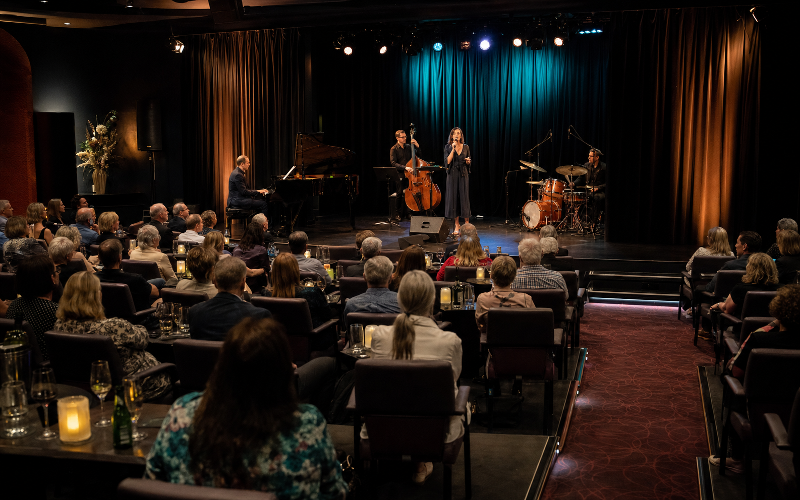 Live performance on stage before an adult audience in The Showroom at Wrest Point